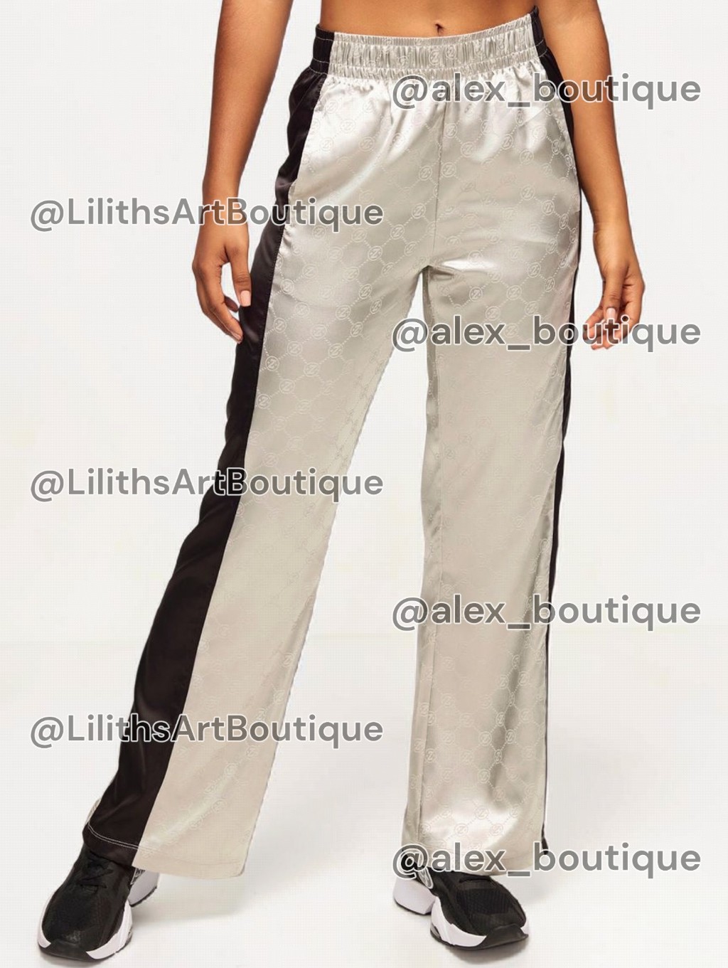 Zumba Runway Straight Leg Track Pants Silver Size M (E154)